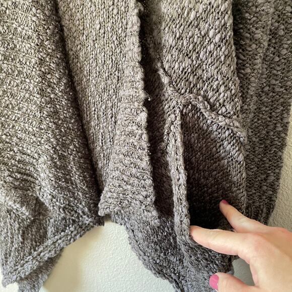 Vici Drape Open Front Knit Cardigan Sweater Pockets Asymmetrical Womens Small - Picture 3 of 7
